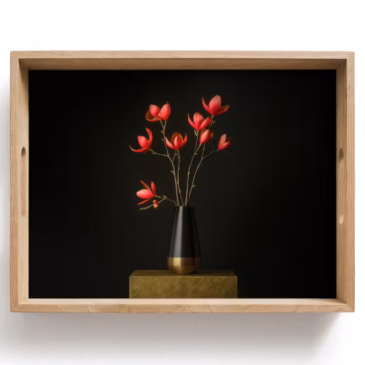 Rode - Bloemen - Vaas Dienblad Rechthoek middel -z3d_shopping
