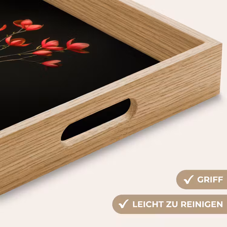 Rode - Bloemen - Vaas Dienblad Rechthoek middel -USP_HandgreepDE