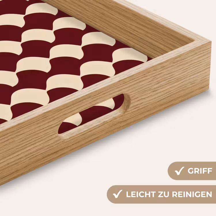 Rood - Tegelpatroon - Crème Dienblad Rechthoek middel 911 -USP_HandgreepDE