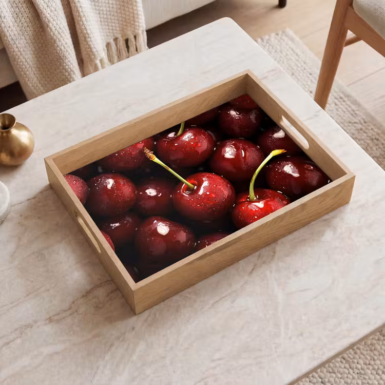 Rood - Fruit - Kersen Dienblad Rechthoek middel -sfeer1