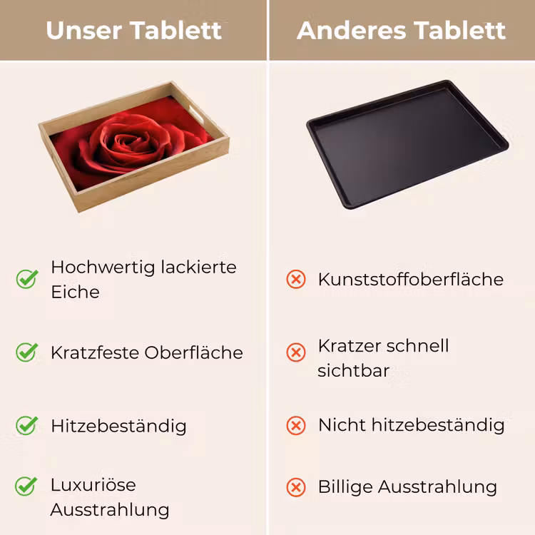 Rood - Roos - Romantisch Dienblad Rechthoek middel -USP_VergelijkingDE
