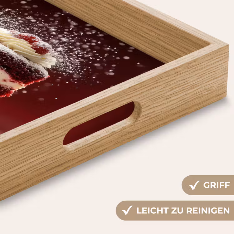 Rode - Velvet - Taart - Eten Dienblad Rechthoek middel -USP_HandgreepDE