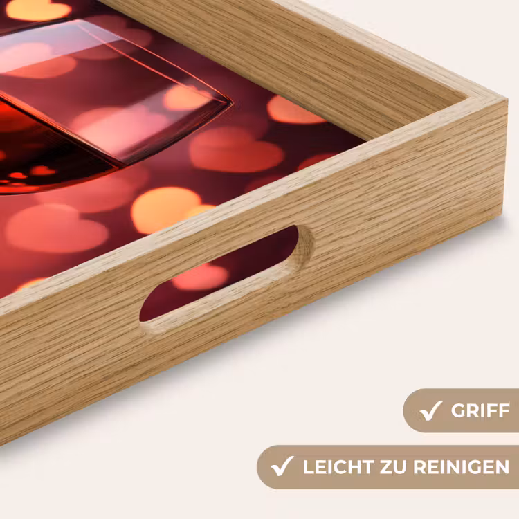Rood - Wijn - Hartjes Dienblad Rechthoek middel -USP_HandgreepDE