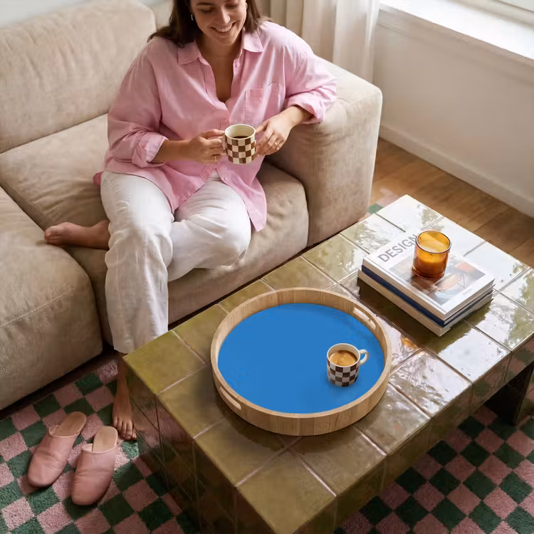 Royal - Blue - Blauw Dienblad Rond middel 914 -sfeer3