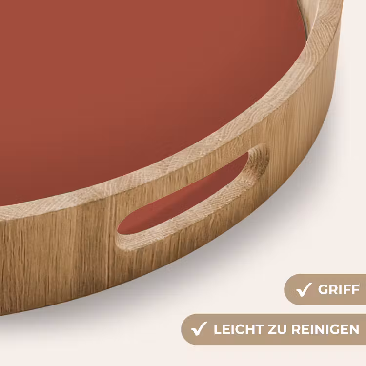 Rustic - Terracotta - Oranje Dienblad Rond middel 914 -USP_HandgreepDE