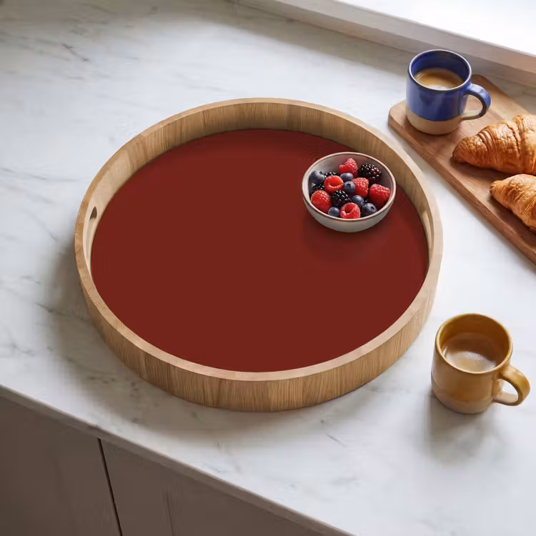 Rustic - Terracotta - Rood Dienblad Rond middel 914 -sfeer2
