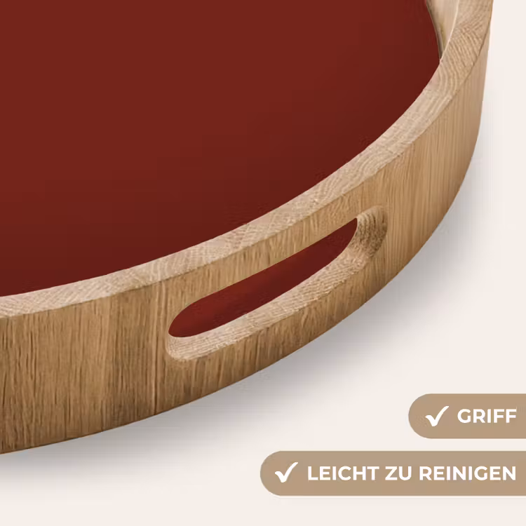 Rustic - Terracotta - Rood Dienblad Rond middel 914 -USP_HandgreepDE