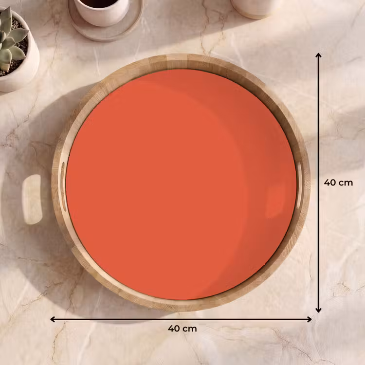 Rustic - Clay - Oranje Dienblad Rond middel 914 -USP_Formaat