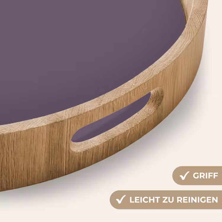 Velvet - Aubergine - Paars Dienblad Rond middel 914 -USP_HandgreepDE