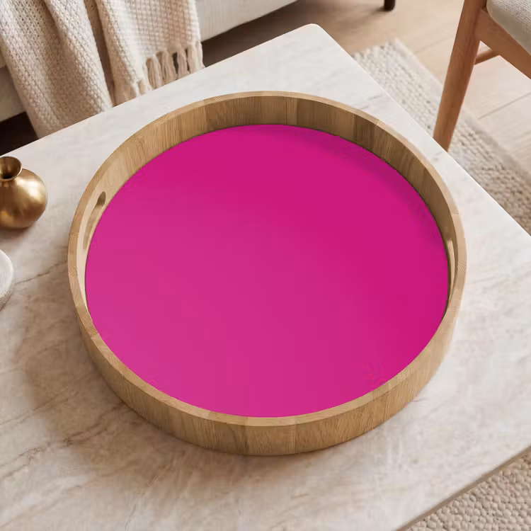 Velvet - Magenta - Roze Dienblad Rond middel 914 -sfeer1