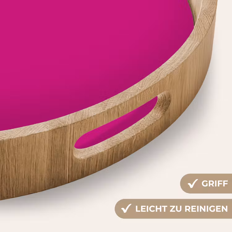 Velvet - Magenta - Roze Dienblad Rond middel 914 -USP_HandgreepDE