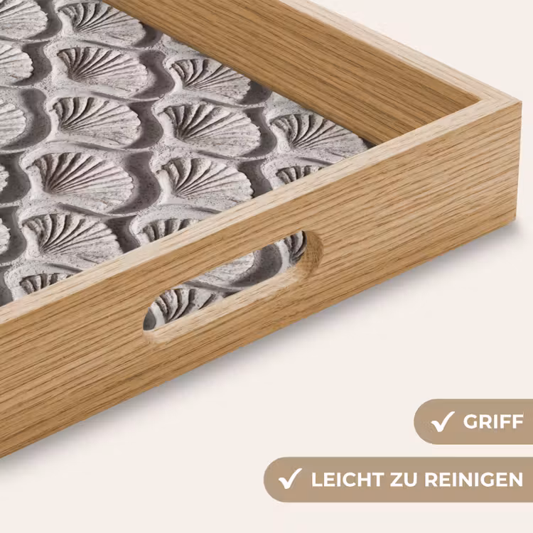 Zand - Schelpenvorm - Grijs Dienblad Rechthoek middel 911 -USP_HandgreepDE