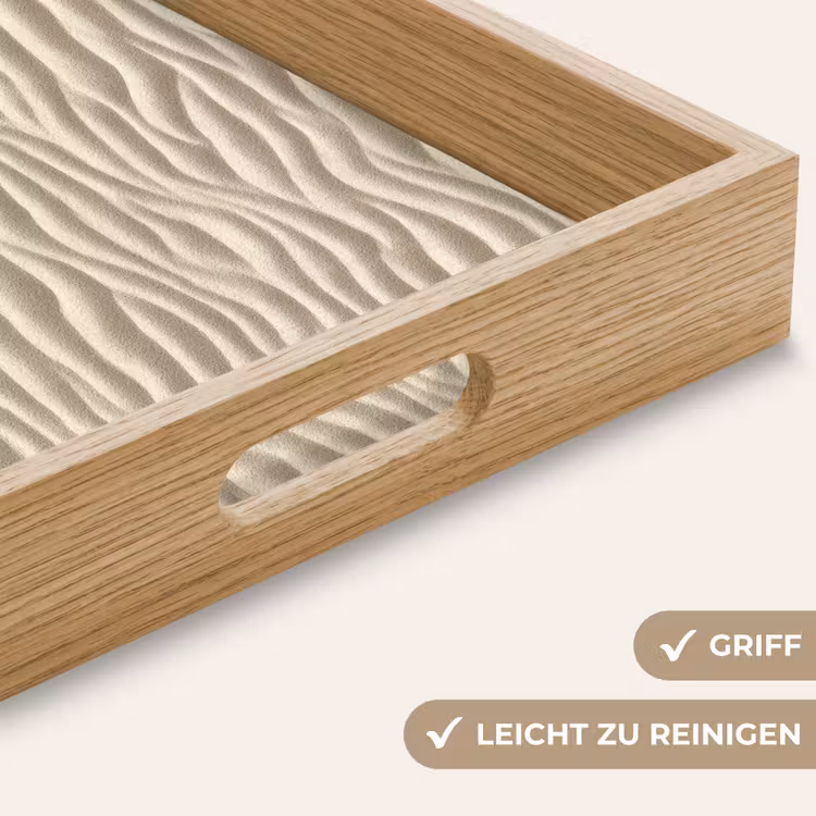 Zand - Golven - Beige Dienblad Rechthoek middel 911 -USP_HandgreepDE