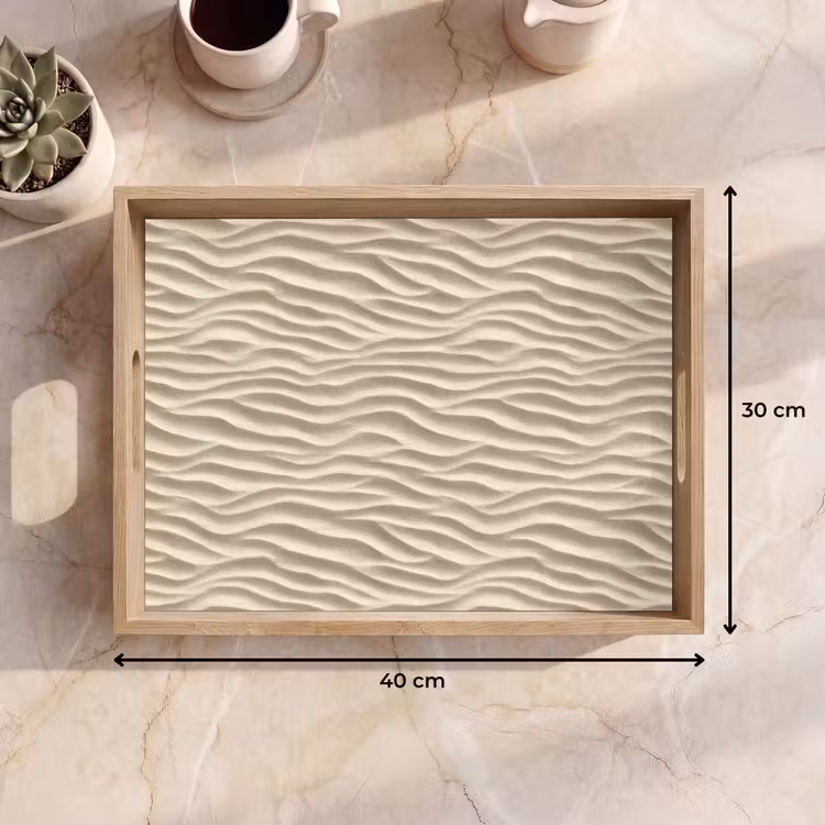 Zand - Golven - Beige Dienblad Rechthoek middel 911 -USP_Formaat