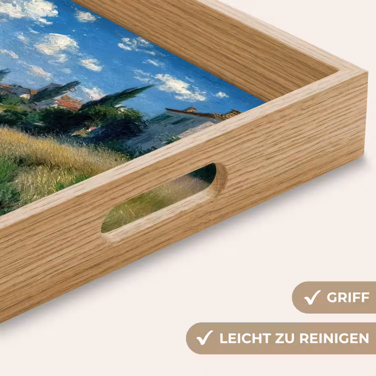 Zandpad - Huis - Bomen - Grasveld Dienblad Rechthoek middel -USP_HandgreepDE
