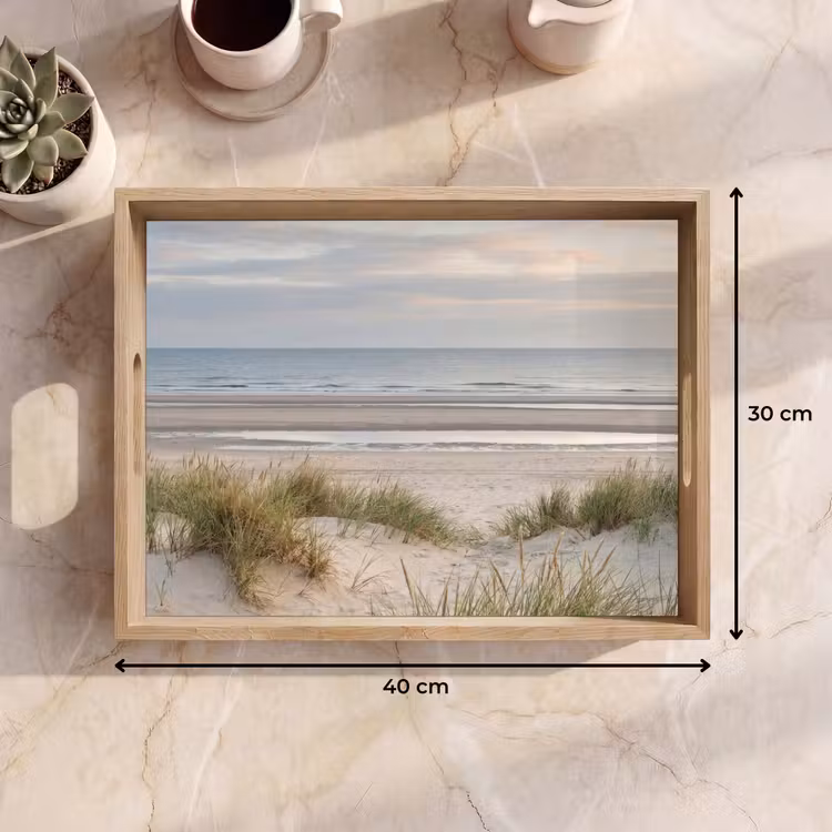Zandstrand - Bewolkt - Duinen Dienblad Rechthoek middel -USP_Formaat