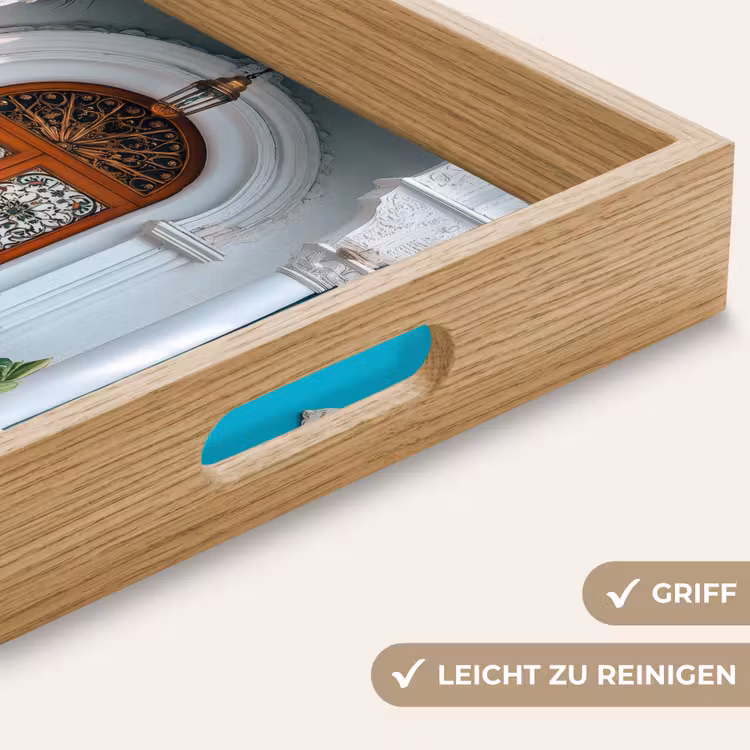 Zuilen - Sierlijke - Deur - Blauw Dienblad Rechthoek middel -USP_HandgreepDE