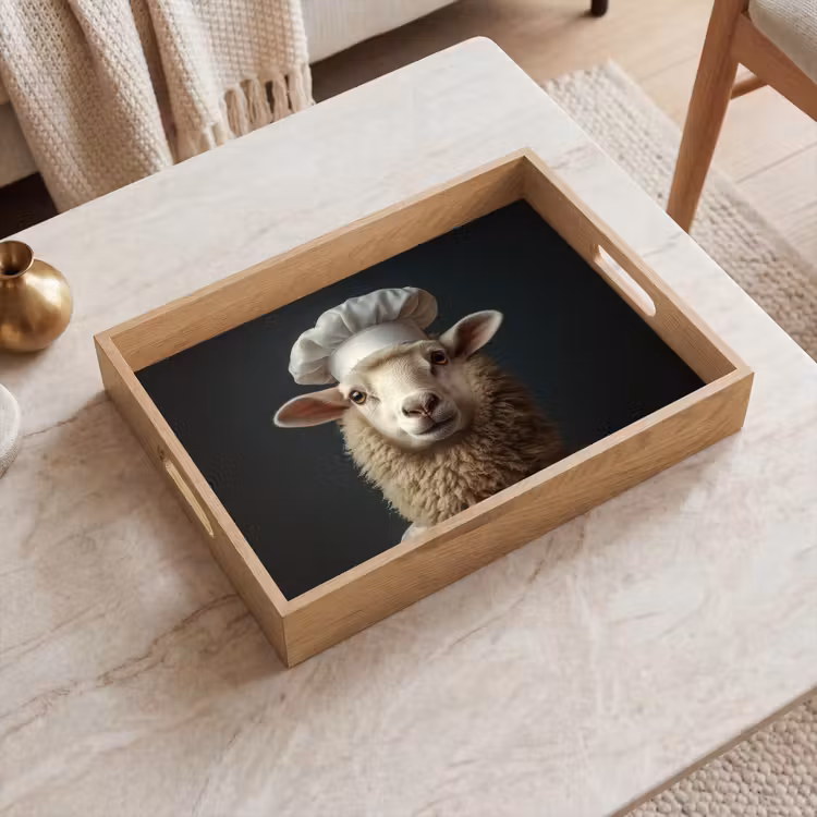 Schaap - Wol - Kok Dienblad Rechthoek middel -sfeer1