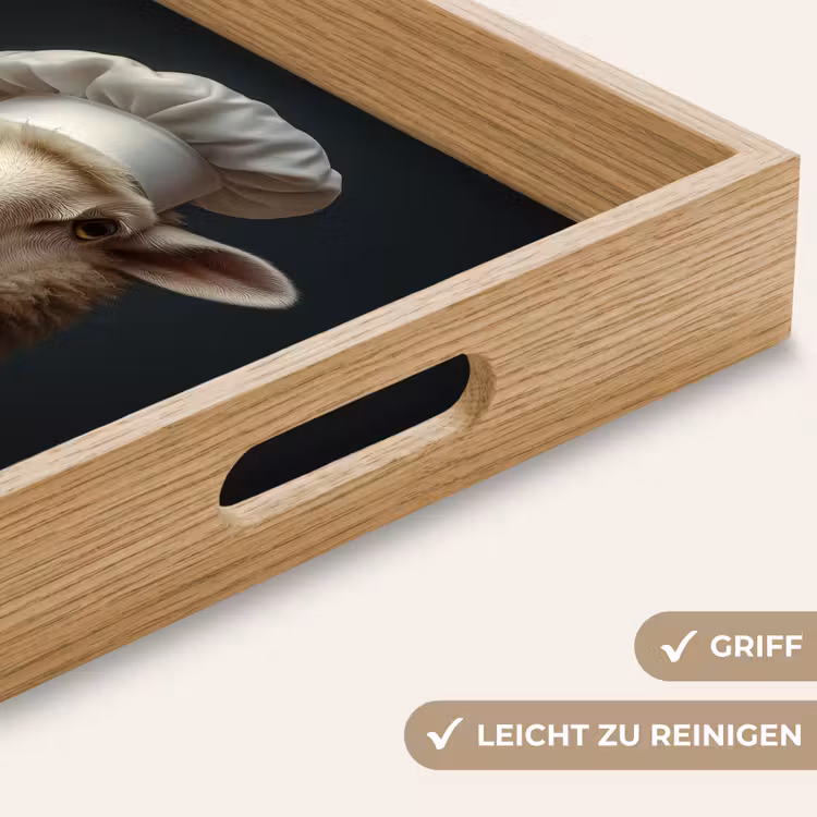 Schaap - Wol - Kok Dienblad Rechthoek middel -USP_HandgreepDE