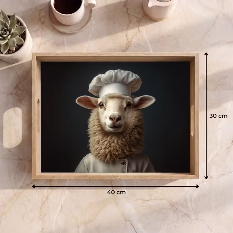 Schaap - Wol - Kok Dienblad Rechthoek middel -USP_Formaat