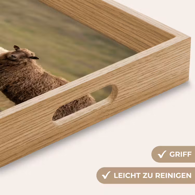 Schapen - Bruin - Wit - Grindpad Dienblad Rechthoek middel -USP_HandgreepDE