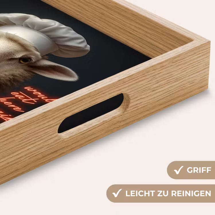 Schaap - Kokskleding - Neon - Quote Dienblad Rechthoek middel -USP_HandgreepDE