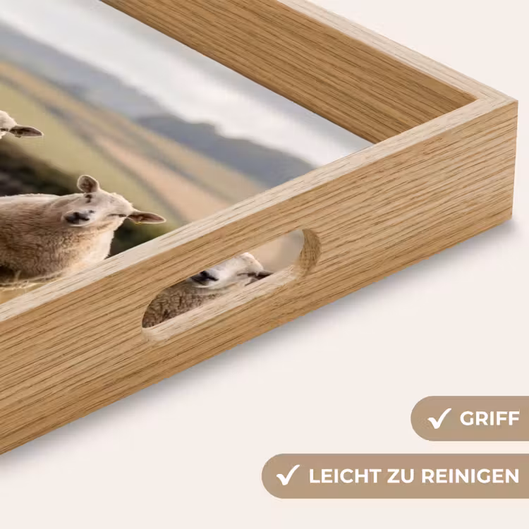 Schapen - Weidenlandschap - Heuvels Dienblad Rechthoek middel -USP_HandgreepDE