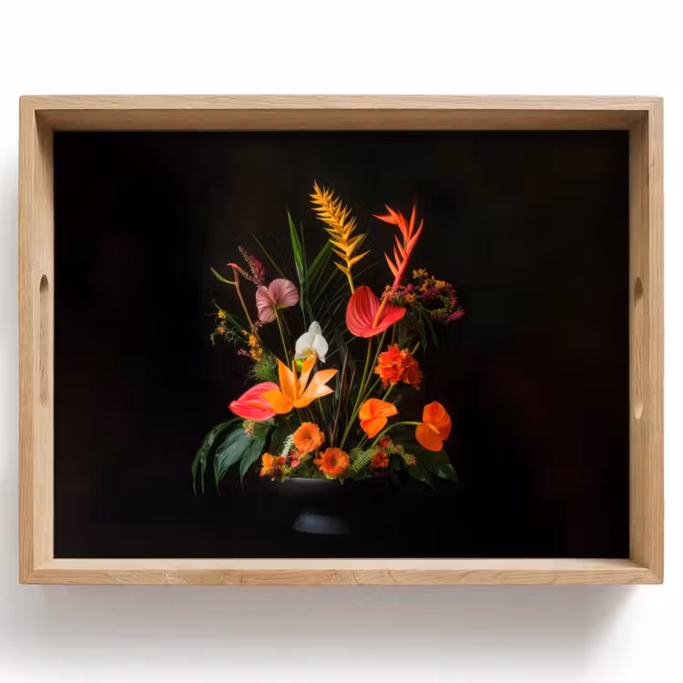 Schaal - Boeket - Bloemen Dienblad Rechthoek middel -z3d_shopping