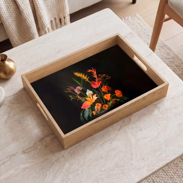 Schaal - Boeket - Bloemen Dienblad Rechthoek middel -sfeer1
