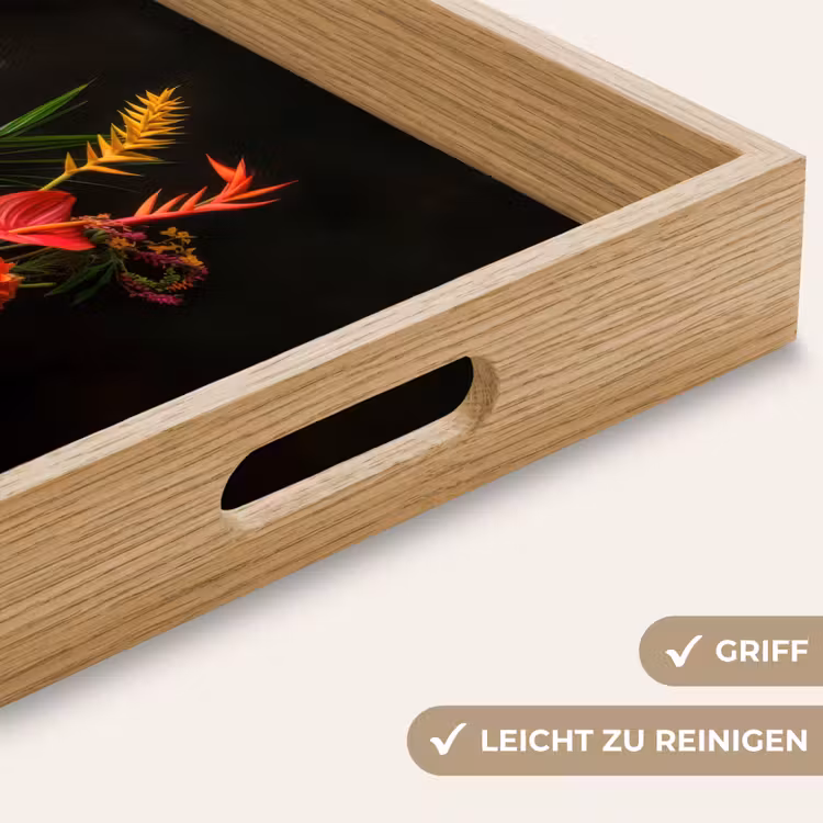 Schaal - Boeket - Bloemen Dienblad Rechthoek middel -USP_HandgreepDE