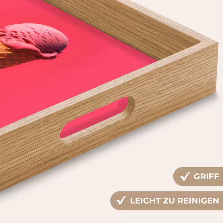 Schepijs - Roze - Hoorntje Dienblad Rechthoek middel -USP_HandgreepDE