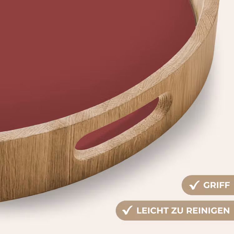 Barn - Antique - Rood Dienblad Rond middel 914 -USP_HandgreepDE