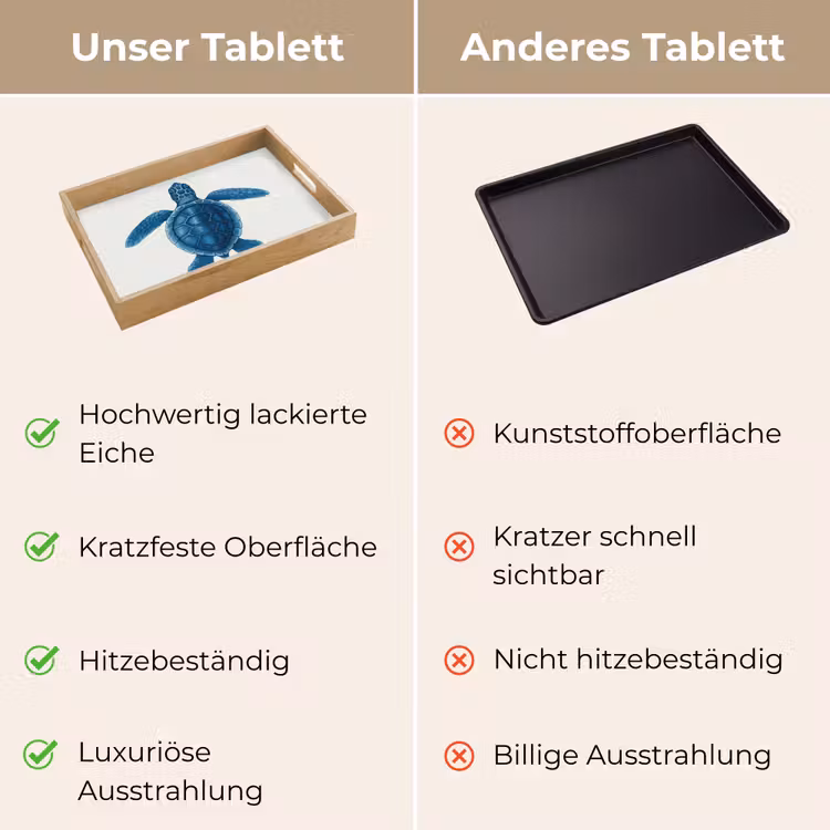 Schildpad - Blauw - Schild Dienblad Rechthoek middel -USP_VergelijkingDE