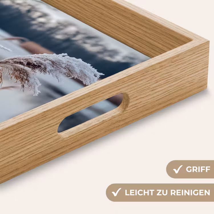Riet - Gras - Natuur - Winter - Meer Dienblad Rechthoek middel -USP_HandgreepDE