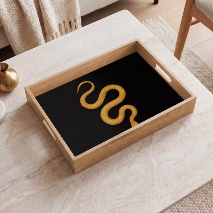 Slang - Minimalistisch - Goud Dienblad Rechthoek middel -sfeer1