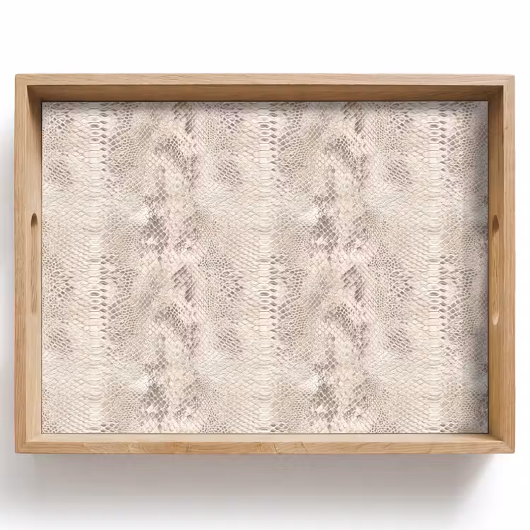 Slang - Patroon - Beige Dienblad Rechthoek middel 911 -z3d_shopping