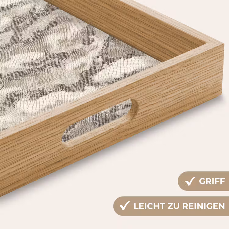 Slang - Patroon - Taupe Dienblad Rechthoek middel 911 -USP_HandgreepDE