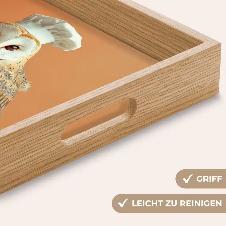 Kerkuil - Koksmuts - Oranje - Vogel Dienblad Rechthoek middel -USP_HandgreepDE