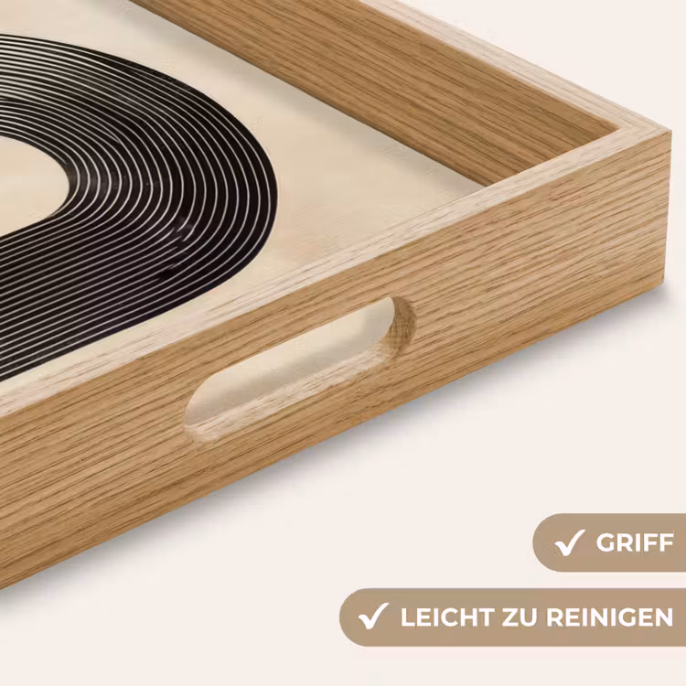 Boog - Strepen - Minimalistisch - Zwart Dienblad Rechthoek middel -USP_HandgreepDE