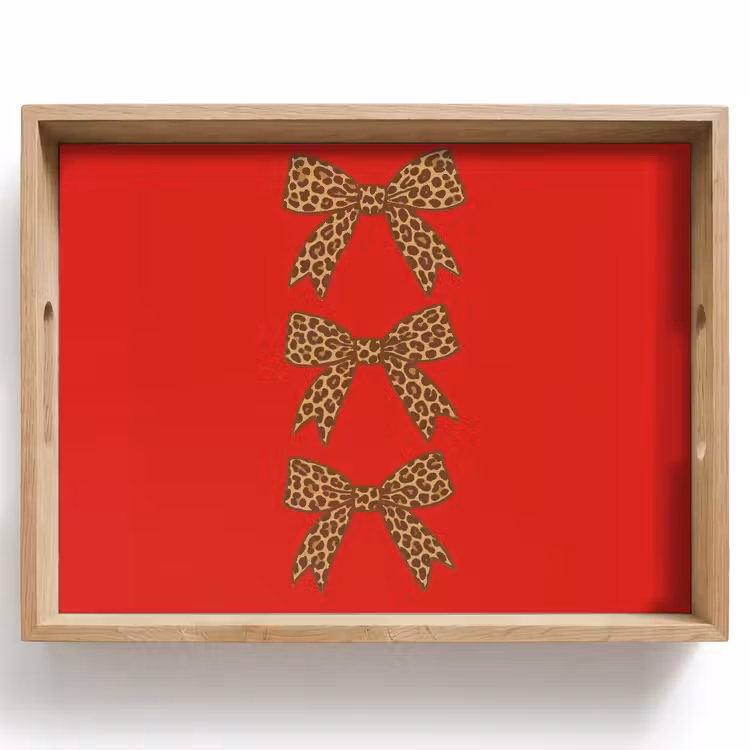 Strikken - Panterprint - Rood Dienblad Rechthoek middel -z3d_shopping