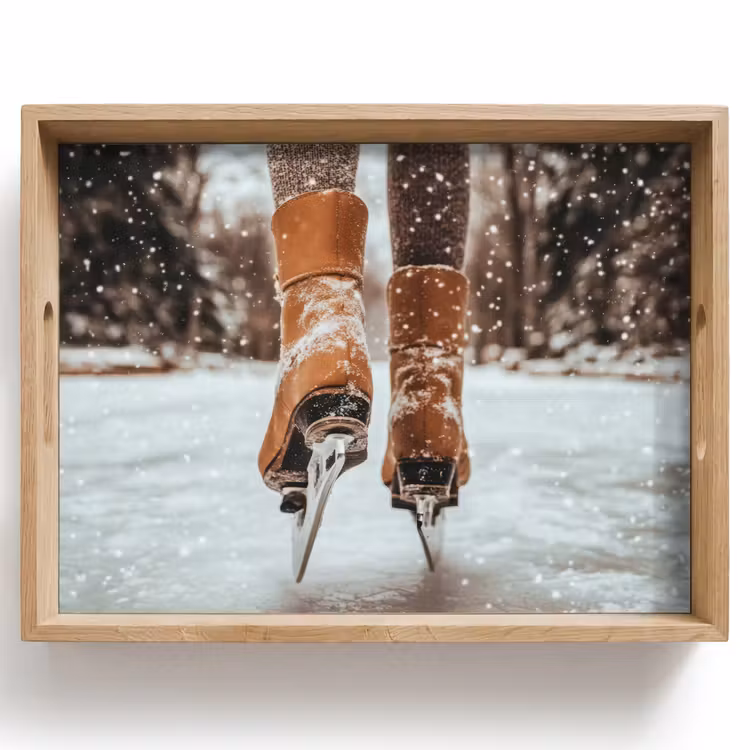 Schaatsen - IJs - Winter - Sneeuw Dienblad Rechthoek middel -z3d_shopping