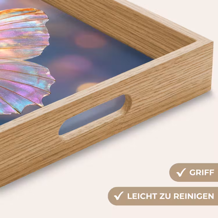 Vlinder - Vleugels - Pastel - Glinstering Dienblad Rechthoek middel -USP_HandgreepDE