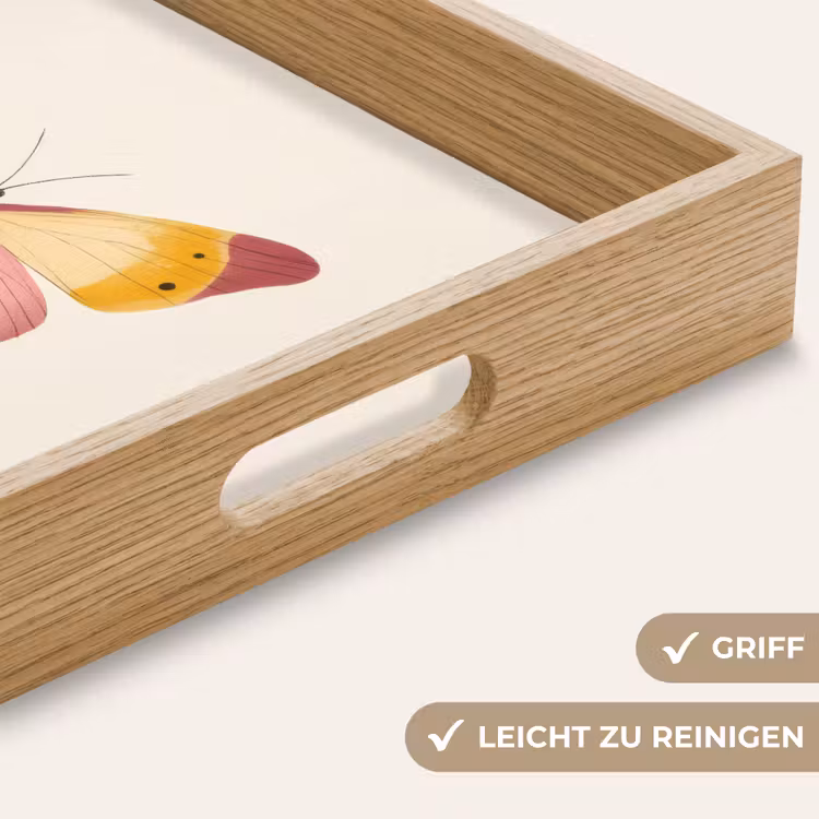 Vlinder - Illustratie - Roze Dienblad Rechthoek middel -USP_HandgreepDE