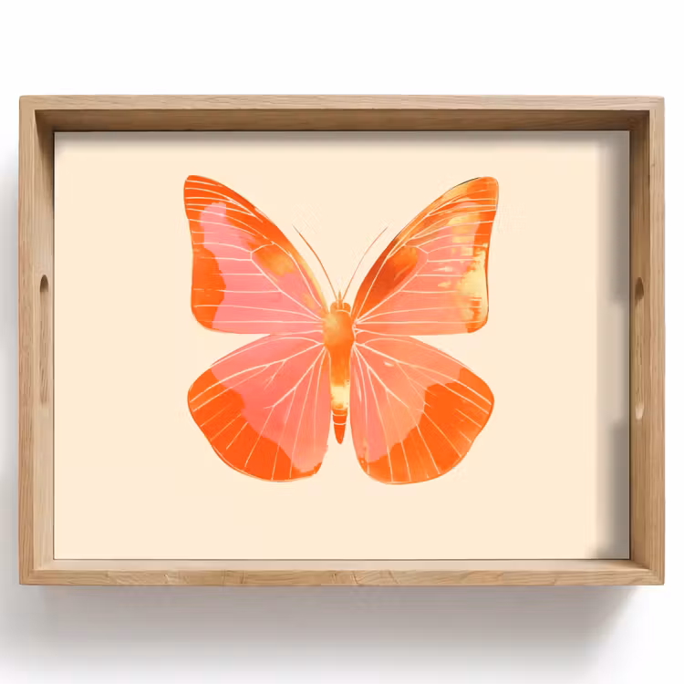 Vlinder - Minimalistisch - Roze Dienblad Rechthoek middel -z3d_shopping