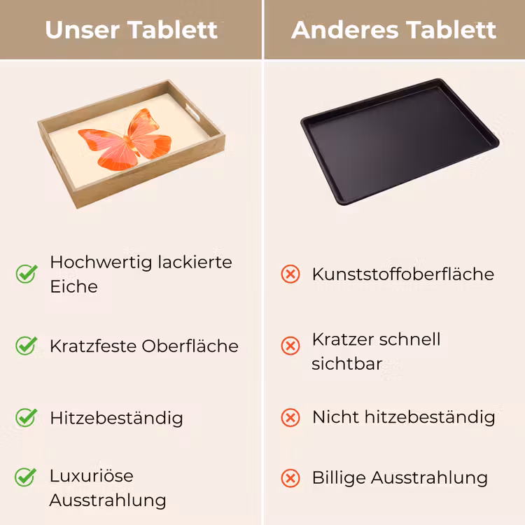 Vlinder - Minimalistisch - Roze Dienblad Rechthoek middel -USP_VergelijkingDE