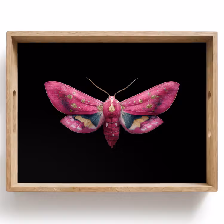 Vlinder - Roze - Nachtvlinder Dienblad Rechthoek middel -z3d_shopping