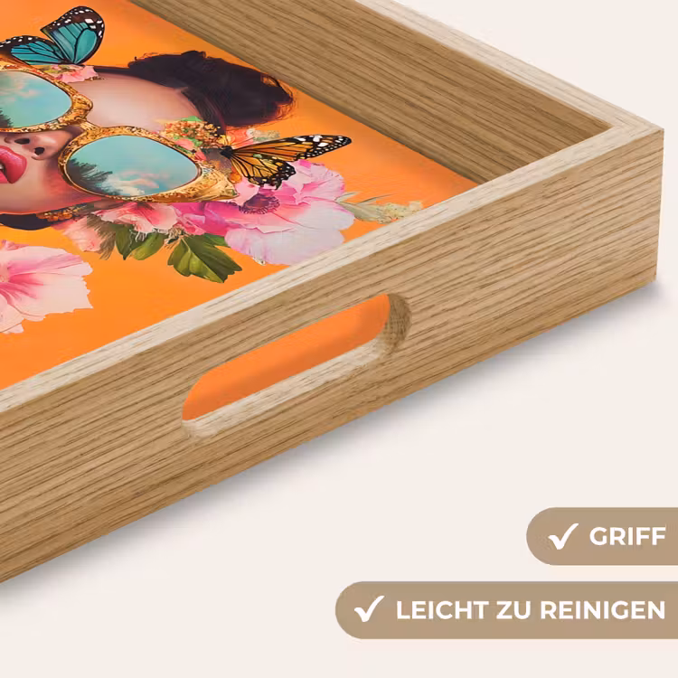 Vlinders - Vrouw - Zonnebril - Kleurrijk Dienblad Rechthoek middel -USP_HandgreepDE