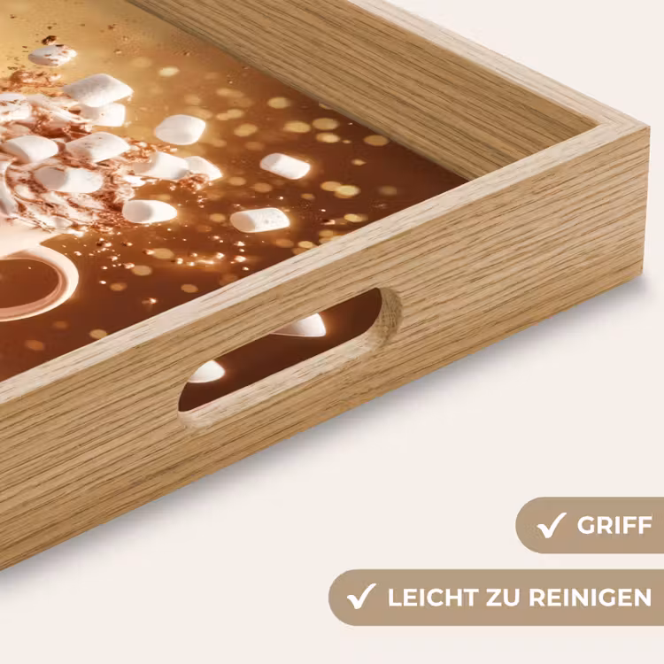 Chocomelk - Drinken - Warm - Bruin Dienblad Rechthoek middel -USP_HandgreepDE