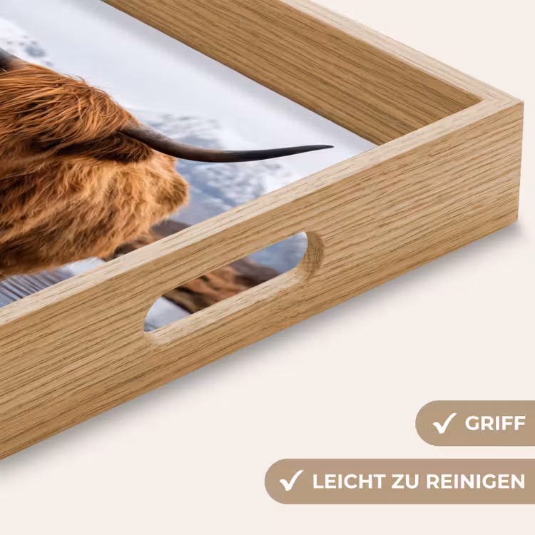 Schotse hooglander - Bruin - Water Dienblad Rechthoek middel -USP_HandgreepDE