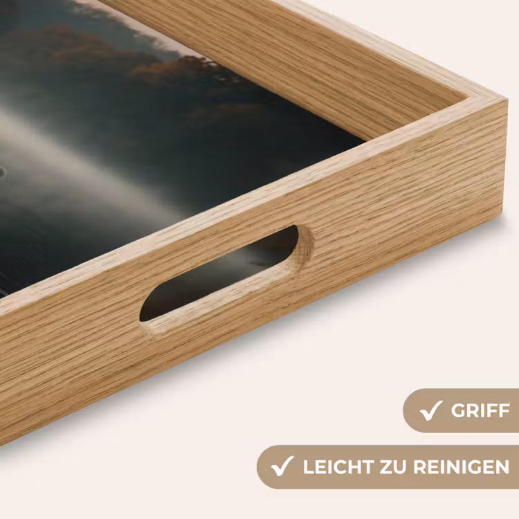Zwanen - Wit - Water - Mist Dienblad Rechthoek middel -USP_HandgreepDE